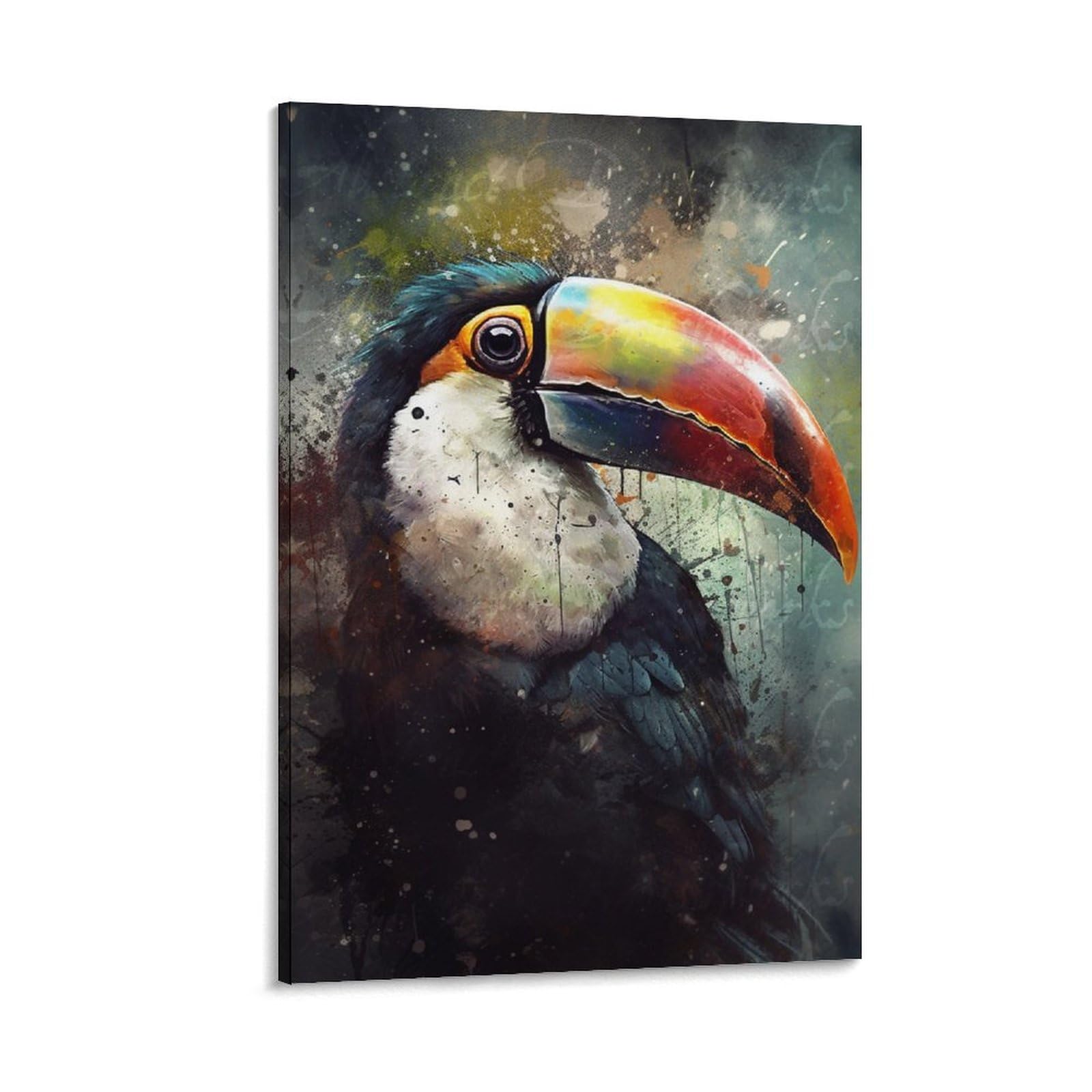 Amazon.co.jp: 絵画 オオハシの肖像画インテリア 絵画 超リアルな動物